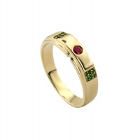 MENS RUBY EMERALD PAVE RING