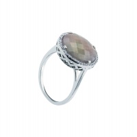 AGATE BRIO HALO WHITE GOLD RING