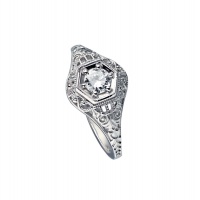 ARTDECO WHITE GOLD RING