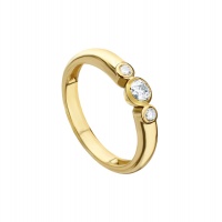 BEZEL SET YELLOW GOLD TRILOGY RING