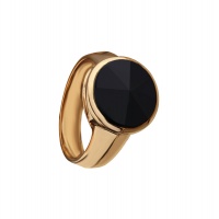 MENS POINT BLACK ONYX ROSE GOLD RING