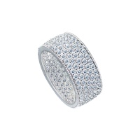 MULTIPLE PAVE WHITE GOLD BAND 