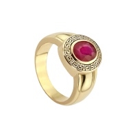 PIRRO MOTIF MENS CLASSIC RUBY RING