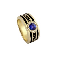 PIRRO MOTIF MENS SAPPHIRE HALO RING