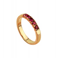 RUBY ROSE GOLD HALF ETERNITY RING