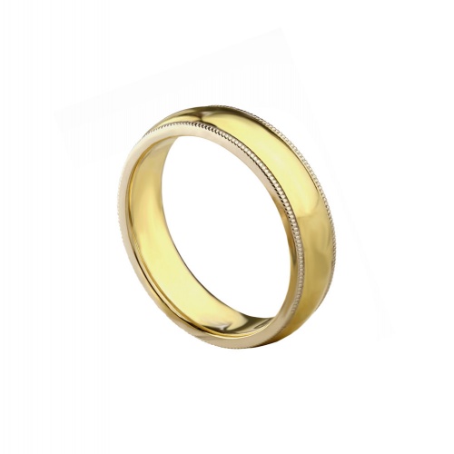 CLASSIC YELLOW GOLD BAND WHITE EDGE BAND 