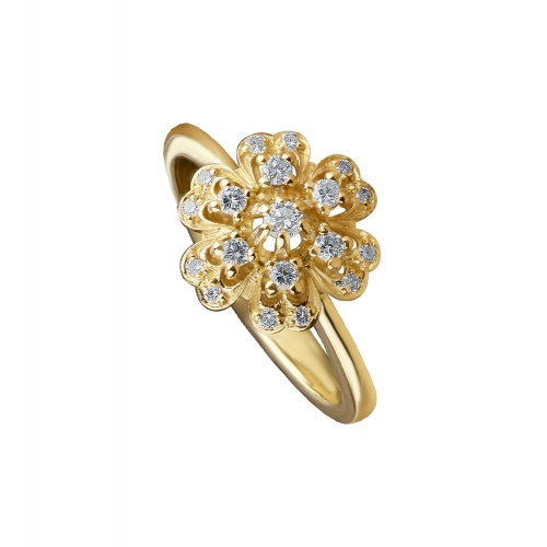 FLORAL ANTIQUE YELLOW GOLD RING