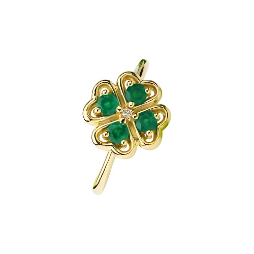 FOUR LEAF CLOVER EMERALD RING 