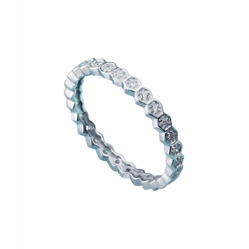 HONEYCOMB PAVE WHITE GOLD BAND