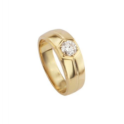 MENS CLASSIC HONEYOCOMB YELLOW GOLD RING