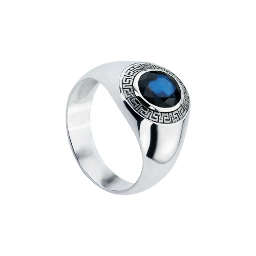 MENS SAPPHIRE OVAL MOTIF RING