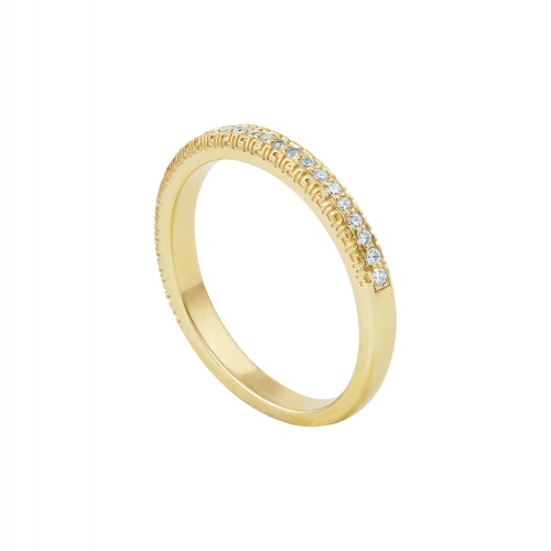 PAVE MOTIF YELLOW HALF ETERNTIY BAND