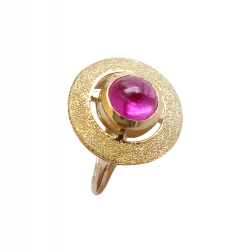 RUBY MAT CABOCHON RING