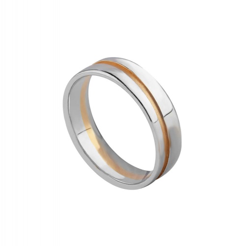 WHITE AND ROSE GOLD SQUARE FLAT BAND