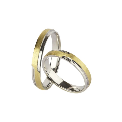 YELLOW GOLD WHITE EDGE BAND