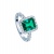 EMERALD HALO PAVE WHITE GOLD RING