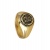 MENS BLACK DIAMOND PERSONALISED YELLOW GOLD RING