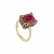 RUBY OCTAGON TRIPLE PAVE YELLOW GOLD RING
